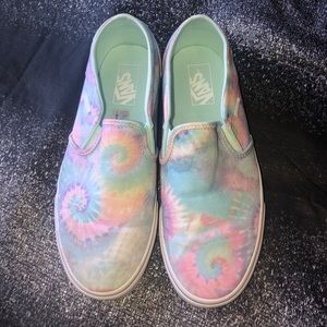 Pastel tie dye vans! Womens 10!